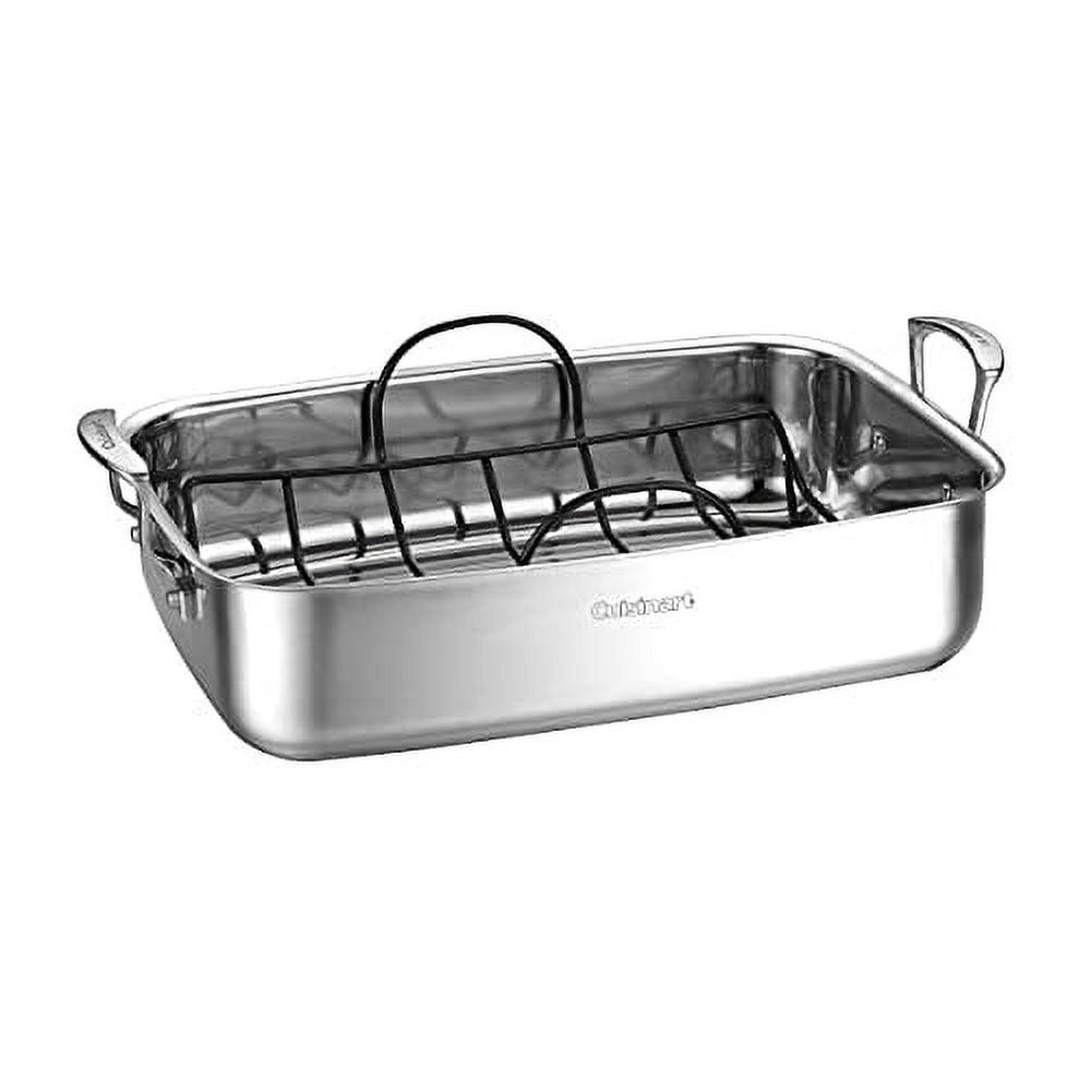 Cuisinart Classic 15" Stainless Steel Roaster with Non-Stick Rack - 83117-15NSR: Turkey Roasting Pan, Even-Heating, Dishwasher-Safe