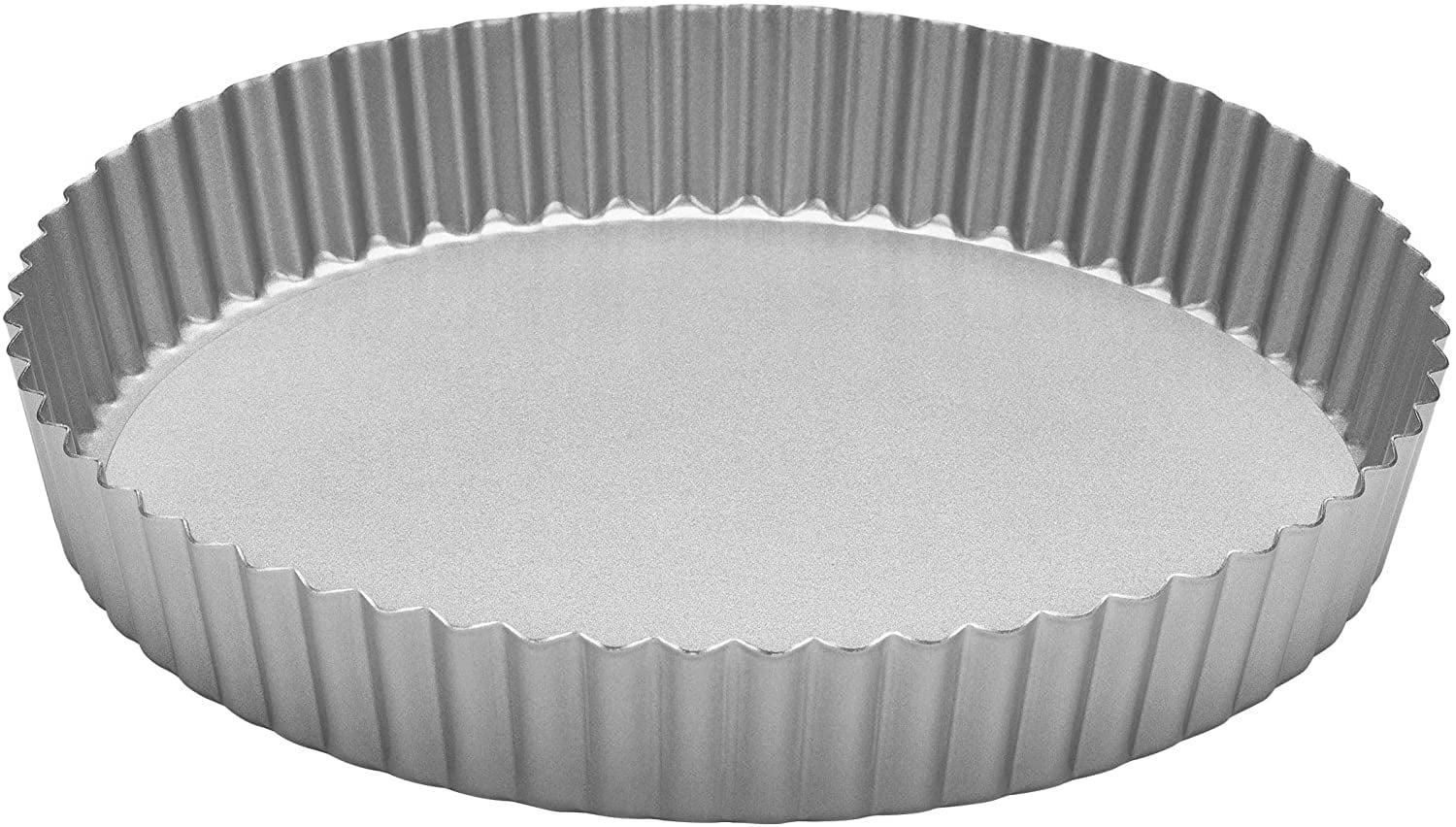 9'' Silver Non-Stick Steel Tart Pan with Removable Bottom