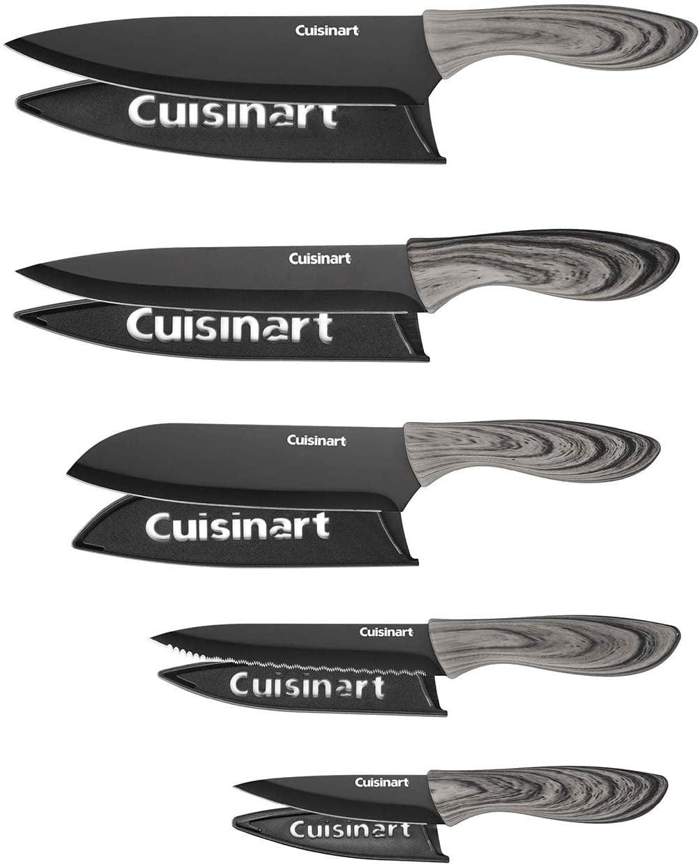 Cuisinart 10-Piece Faux-Wood Ceramic Coated Knife Set