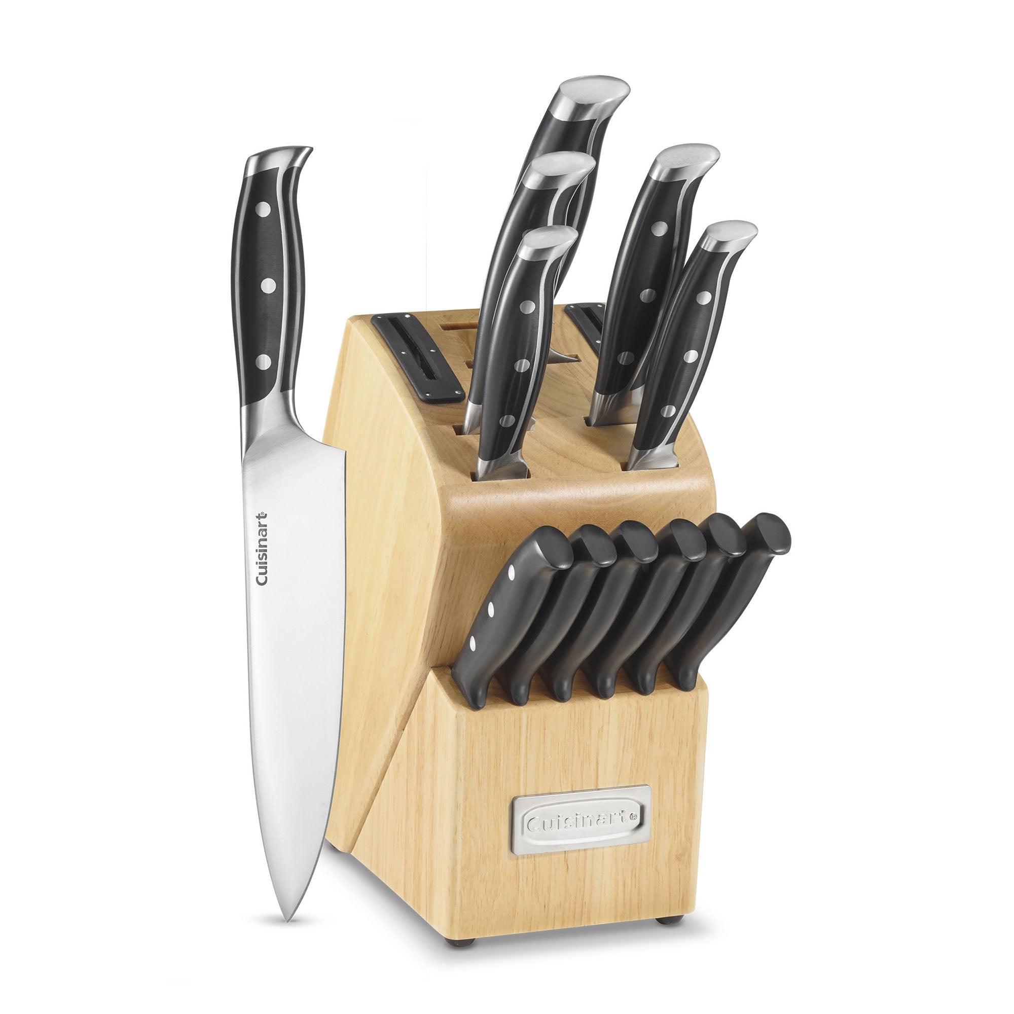 Cuisinart 15-Piece Stainless Steel Knife Block Set with Built-In Sharpener