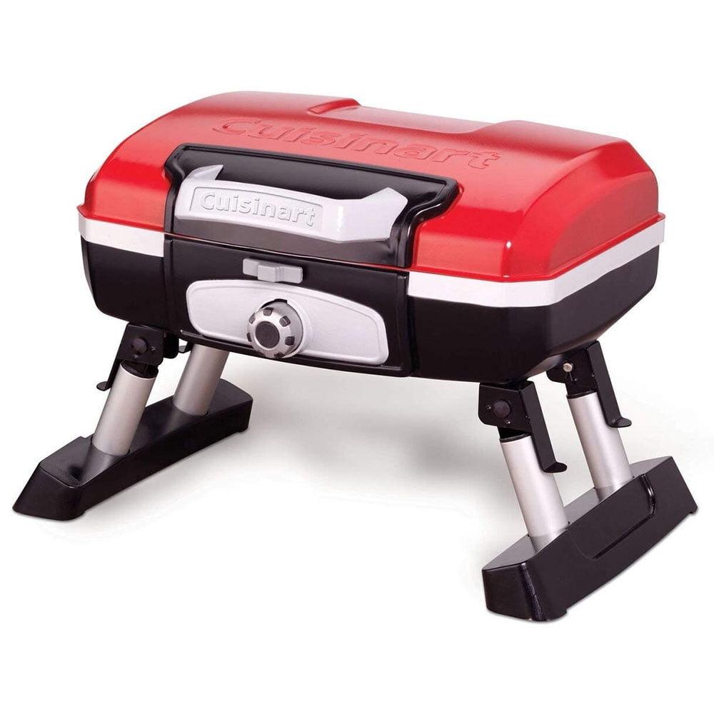 Cuisinart Red Portable Tabletop Propane Gas Grill with Folding Legs