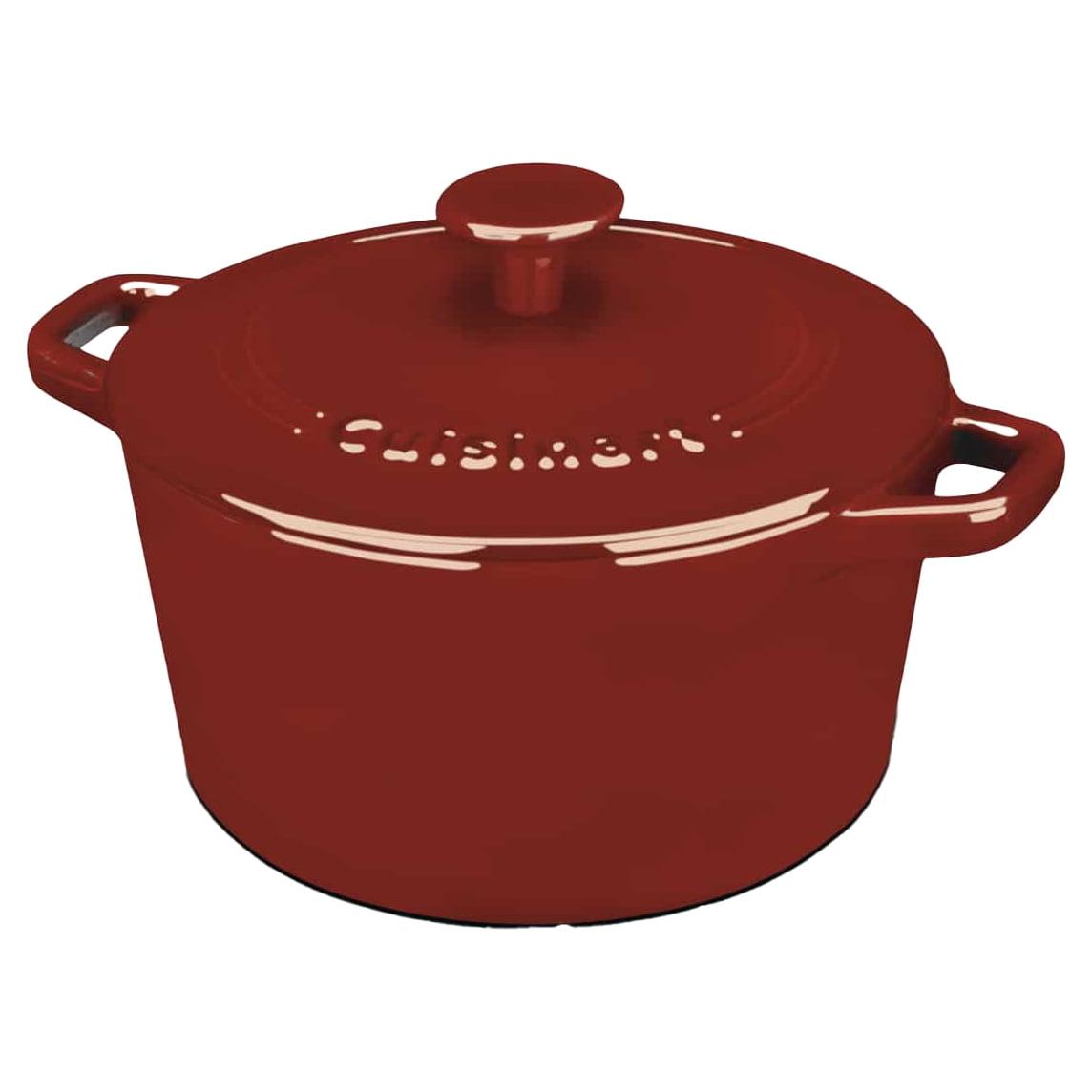 Cuisinart CI630-20CR Chef's Classic Enameled Cast Iron 3-Quart Round Covered Casserole, Cardinal Red