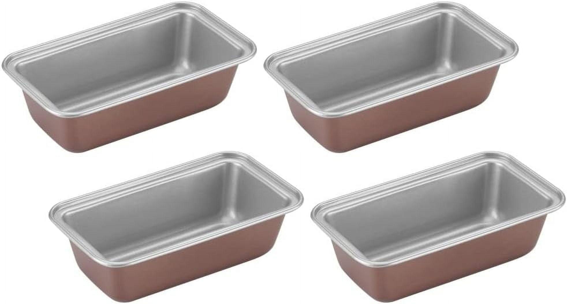 Bronze 4-Piece Mini Nonstick Steel Loaf Pan Set