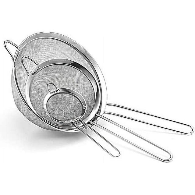 Cuisinart 3 Piece Stainless Steel Mesh Strainer Set for for Sifting, Straining and Draining Vegetables, Pastas, Flour, Tea