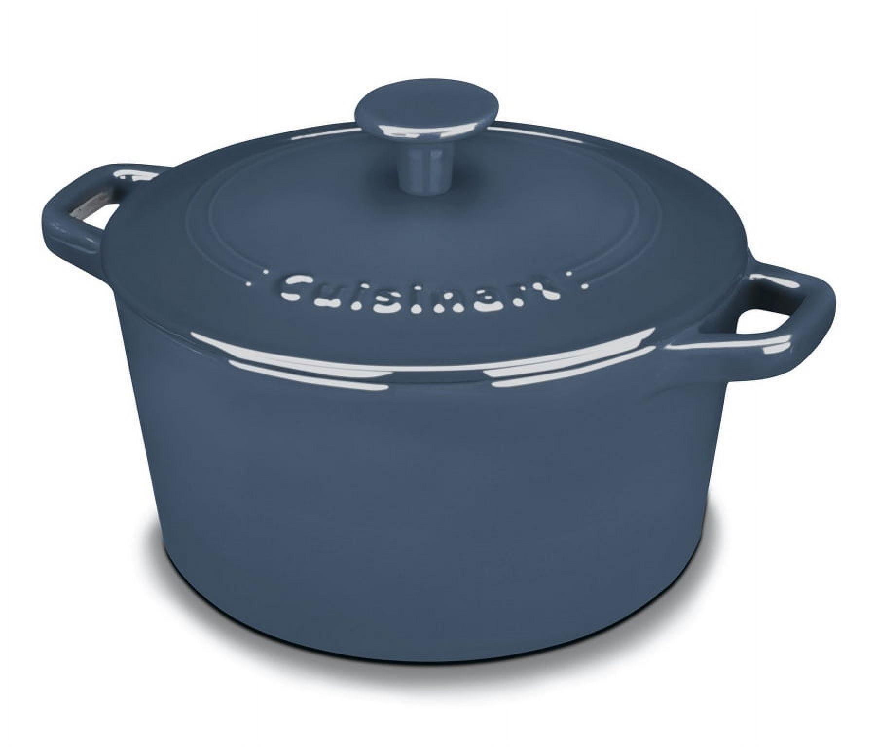 Cuisinart Chef's Classic 3qt Blue Enameled Cast Iron Round Casserole with Cover - CI630-20BG: Baking Dish, Dishwasher-Safe