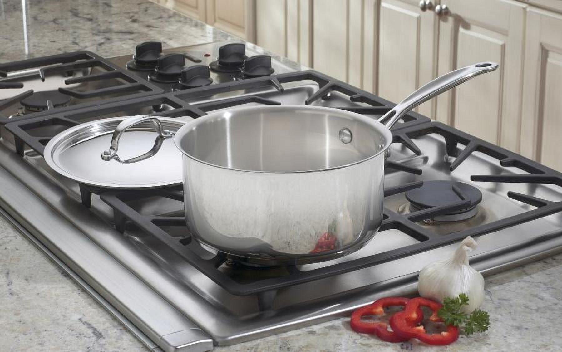 Stainless Steel 3-Quart Saucepan with Lid and Pour Spout