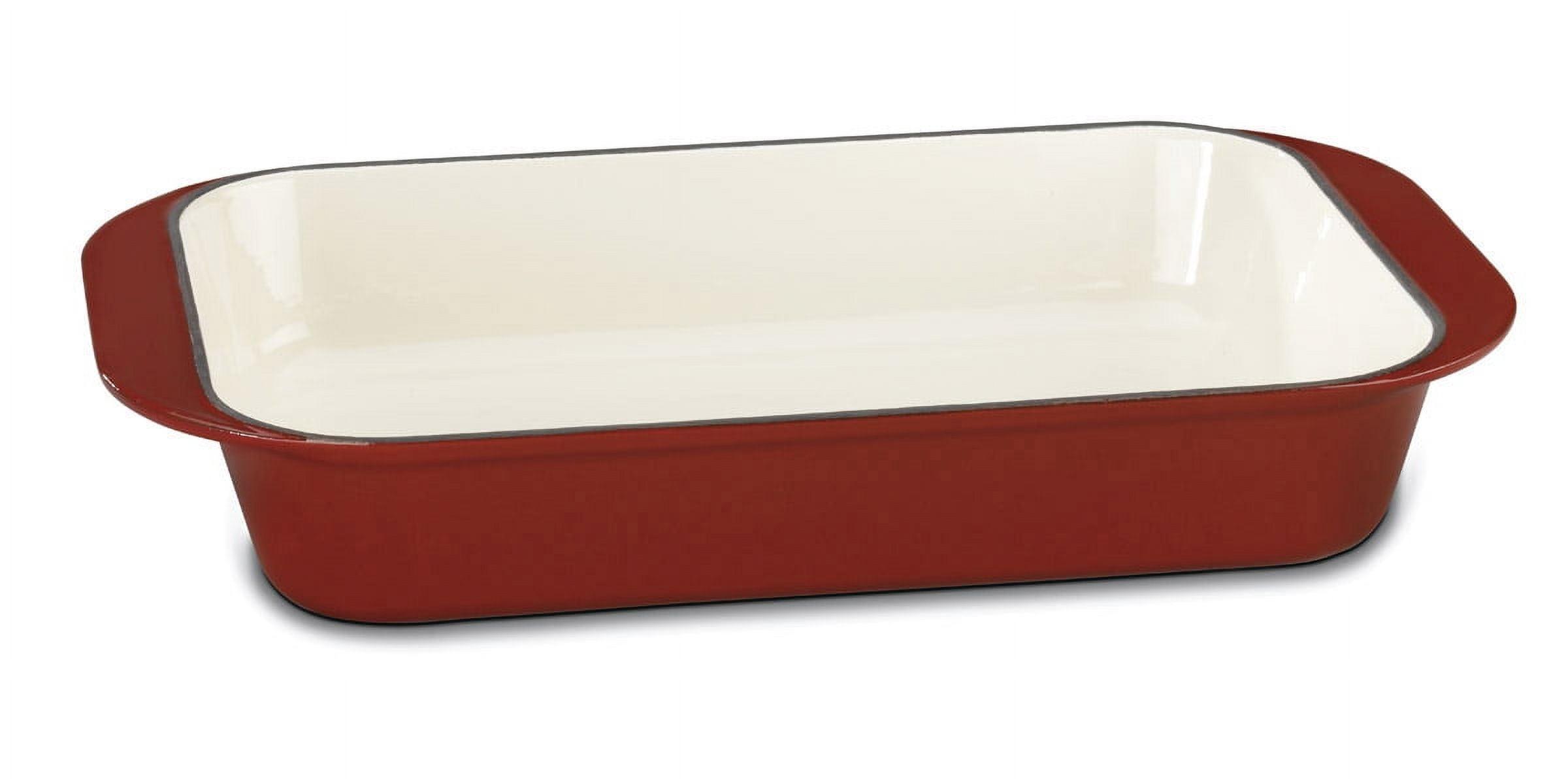 Classic Red Enameled Cast Iron 14-Inch Roasting Pan