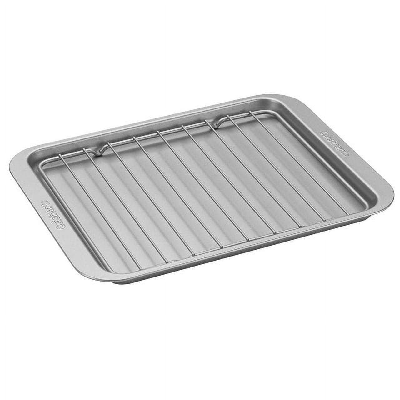 Silver Non-Stick Rectangle Toaster Oven Broiling Pan with Rack