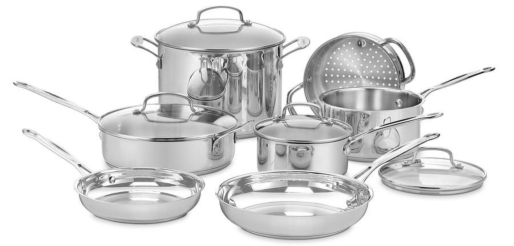 11-Piece Stainless Steel and Aluminum Cookware Set