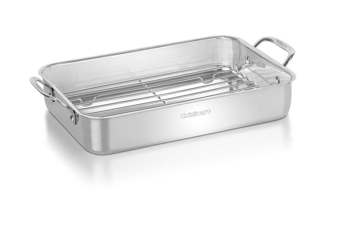 Cuisinart Chef's Classic 14" Stainless Steel Lasagna Pan & Stainless Roasting Rack: Dishwasher-Safe, Riveted Handle