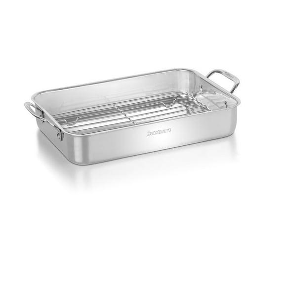Cuisinart Chef's Classic 14" Stainless Steel Lasagna Pan & Stainless Roasting Rack: Dishwasher-Safe, Riveted Handle