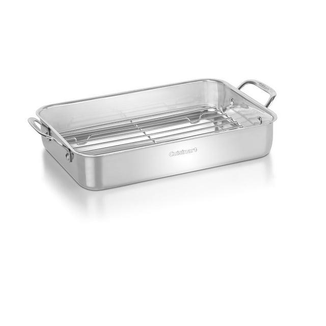 Cuisinart Chef's Classic 14" Stainless Steel Lasagna Pan & Stainless Roasting Rack: Dishwasher-Safe, Riveted Handle