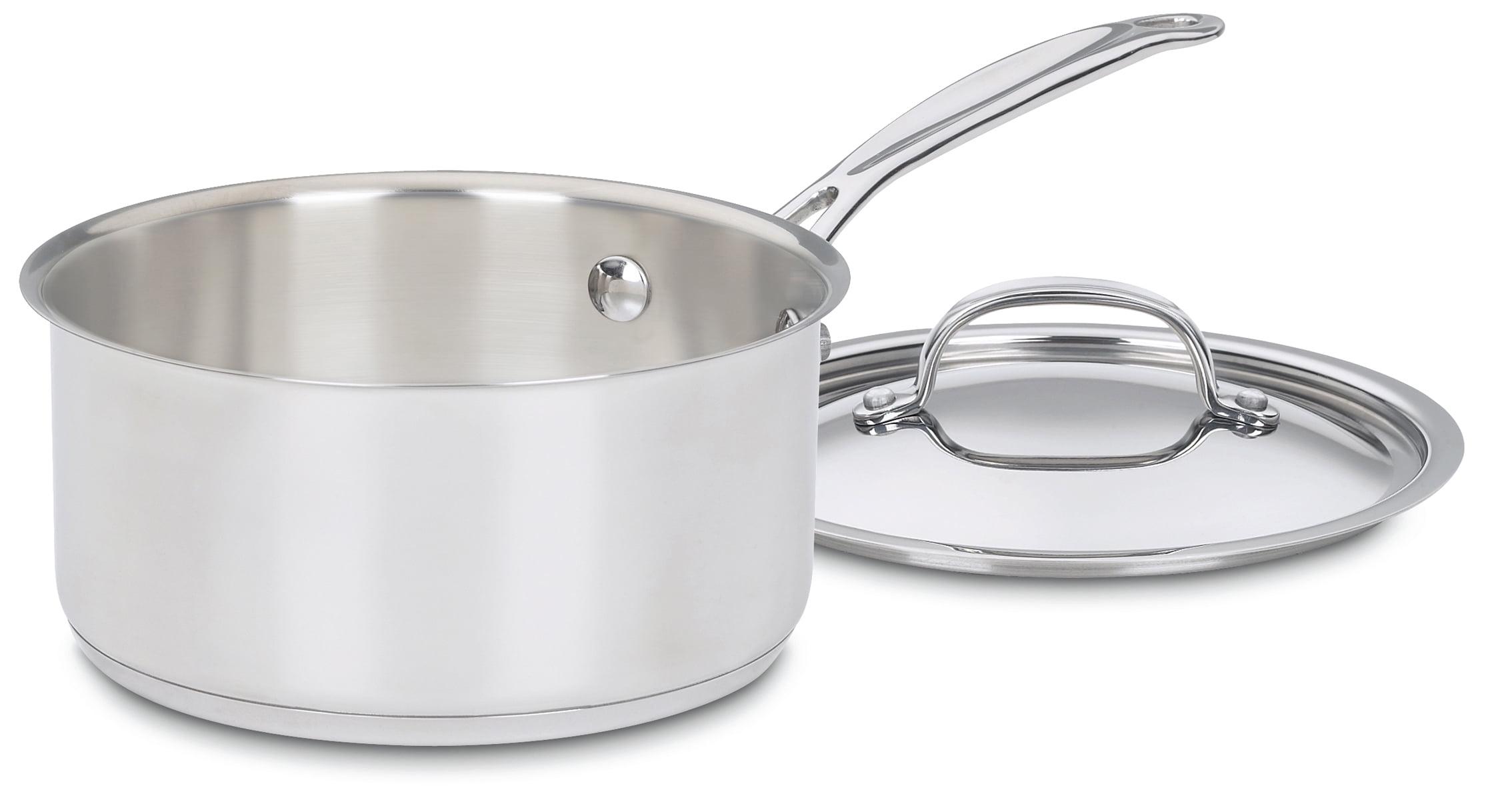 Stainless Steel 2-Quart Saucepan with Lid and Pour Spout