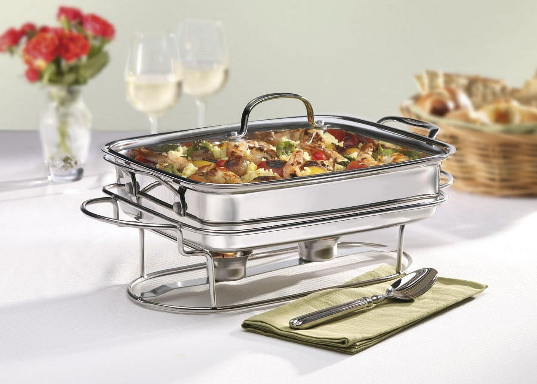 Elegant 12" Stainless Steel Rectangular Buffet Server