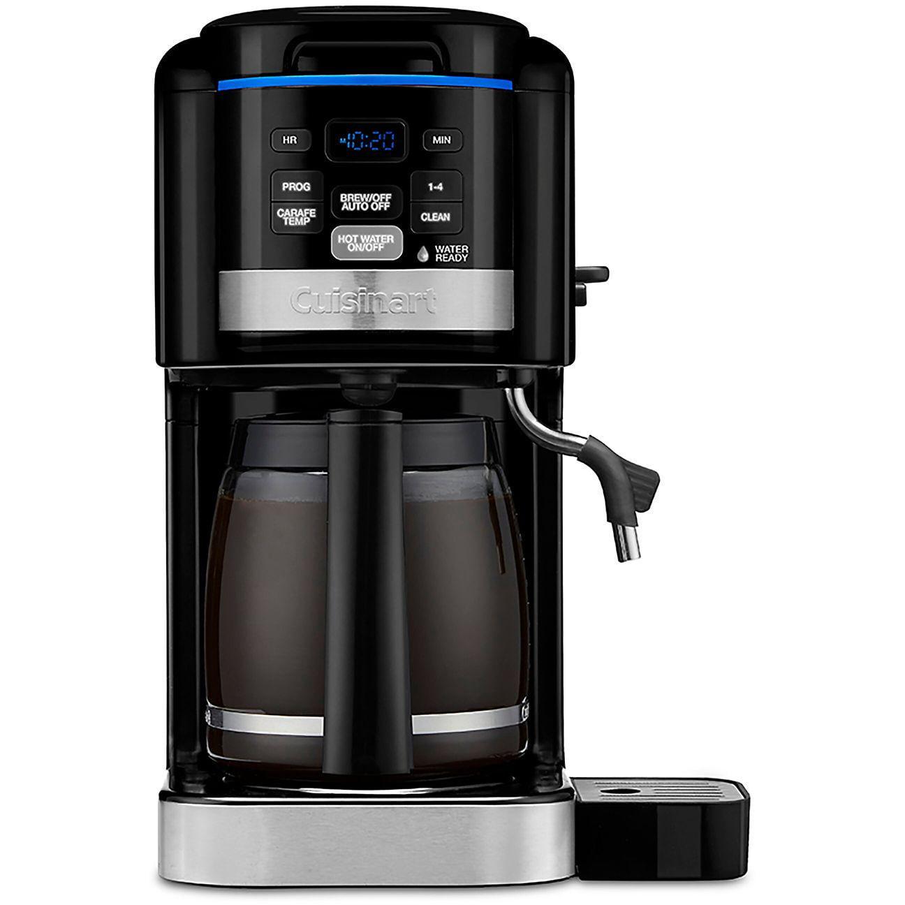 Black Programmable Drip Coffee Machine with Grinder and Water Filter