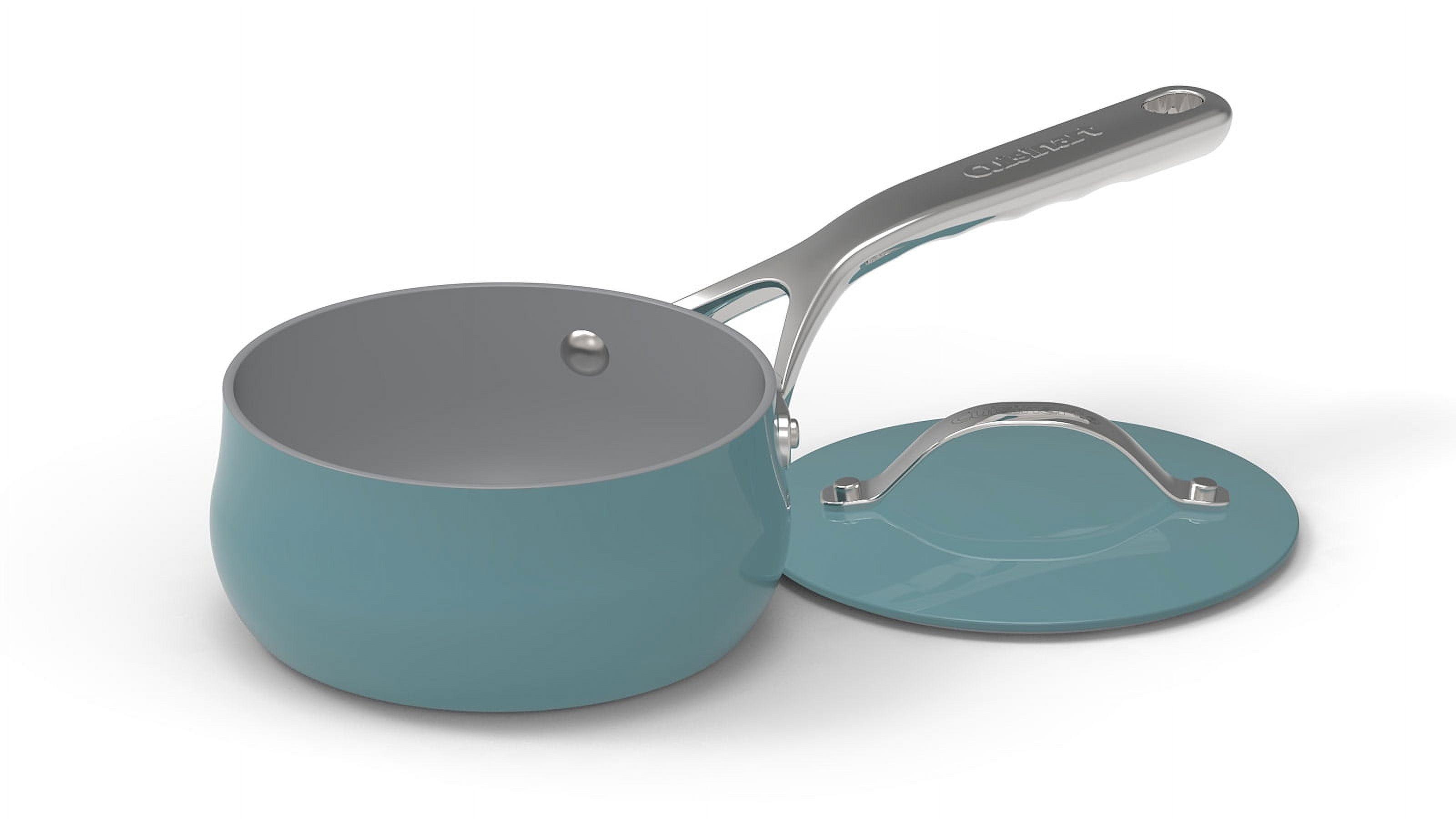 Teal Nonstick 1 Qt. Stainless Steel Saucepan with Lid