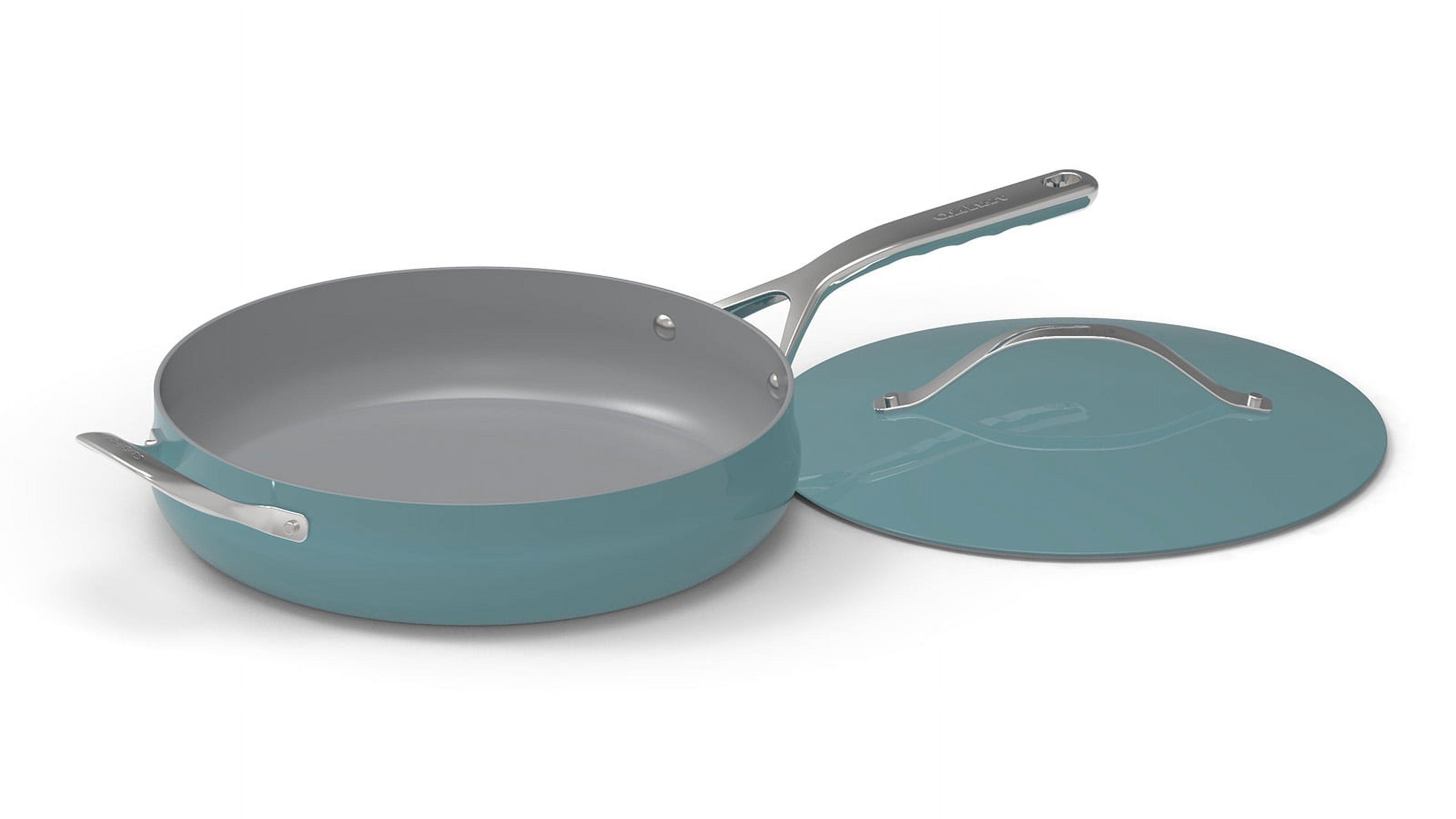 Teal Nonstick Aluminum Sauté Pan with Stainless Steel Handle