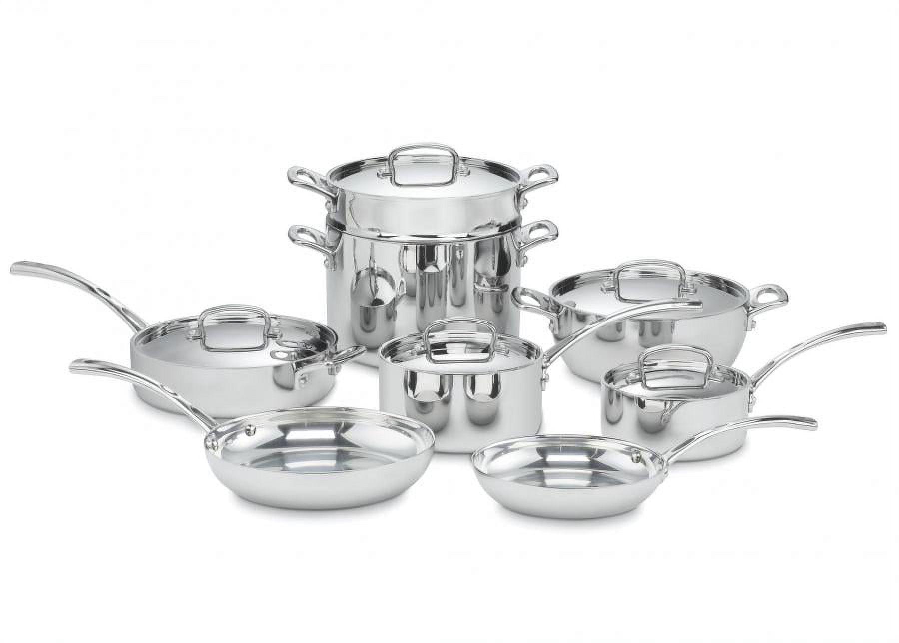 Cuisinart French Classic 13pc Stainless Steel Tri-Ply Cookware Set - FCT-13: Kitchen Pan Set, Gas & Electric Compatible