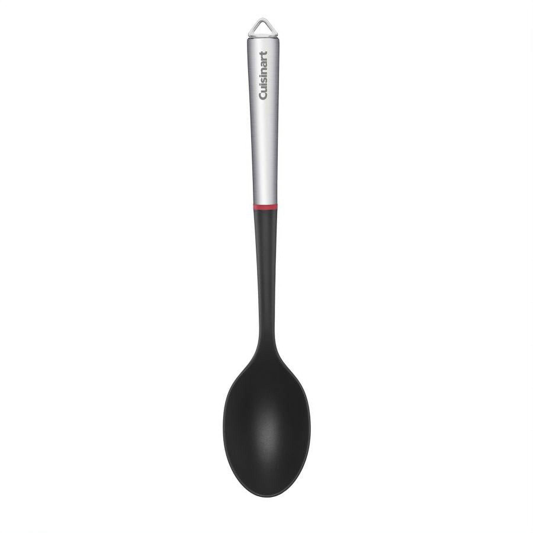 Cuisinart Black and Silver Stainless Steel Solid Spoon