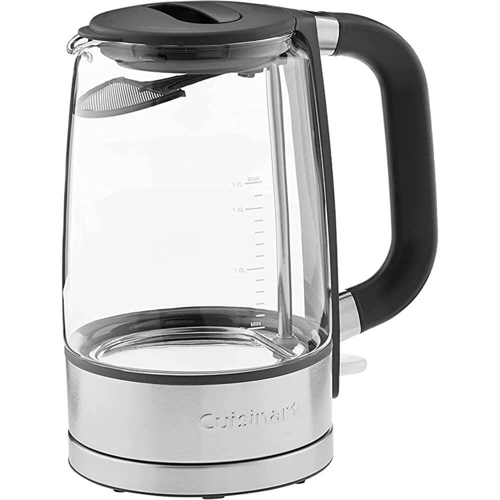 Cuisinart 1.7L Cordless Glass Electric Kettle Stainless Steel - GK-17N: Water Boiler, Blue Light, 1500W, 3-Year Warranty