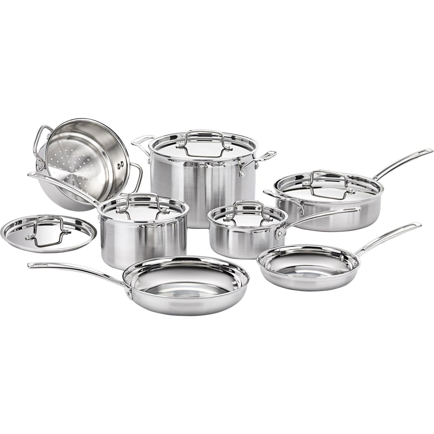 12-Piece Stainless Steel Cookware Set with Lids