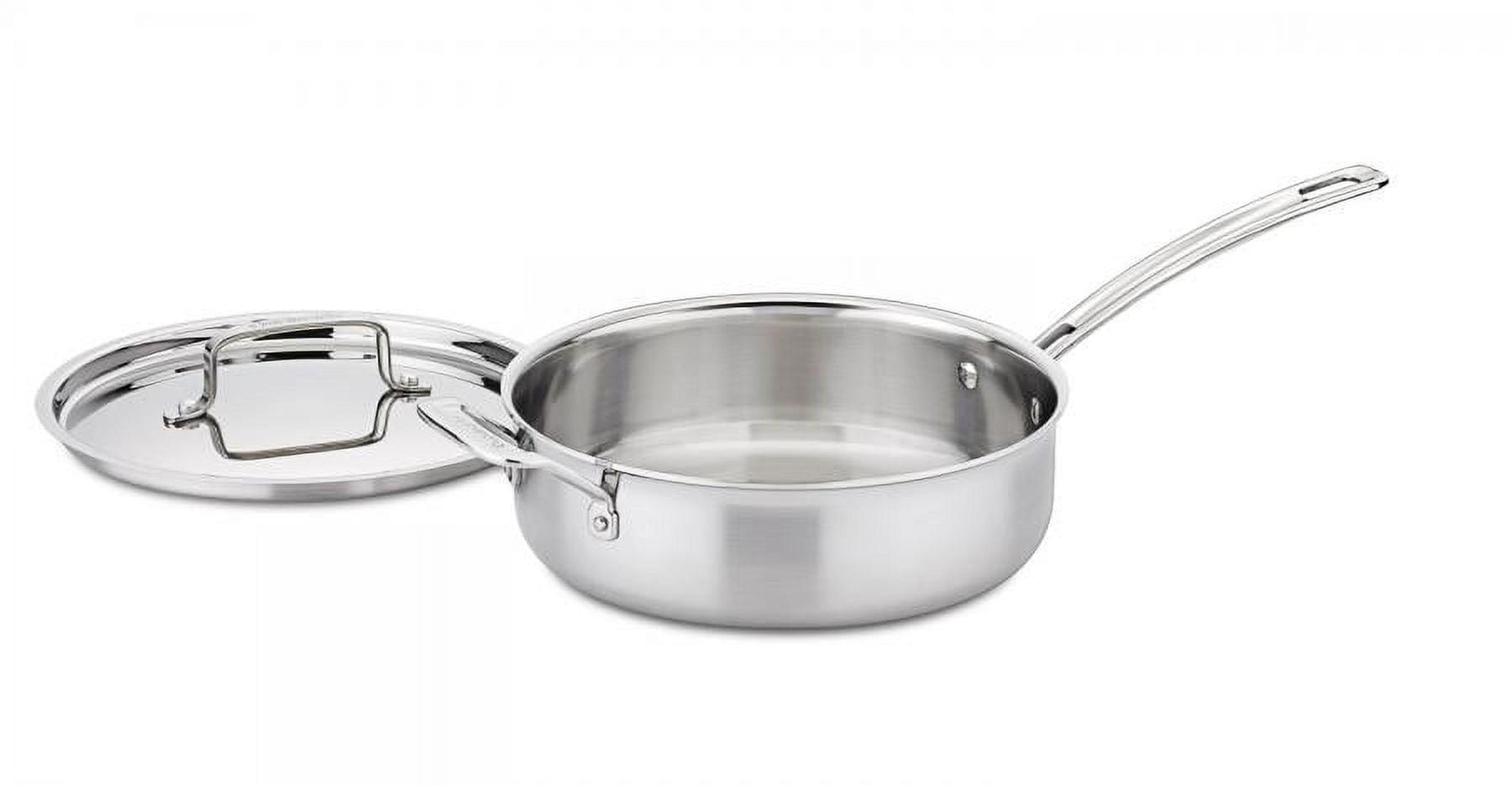 3.5 Quart Silver Stainless Steel Sauté Pan with Lid