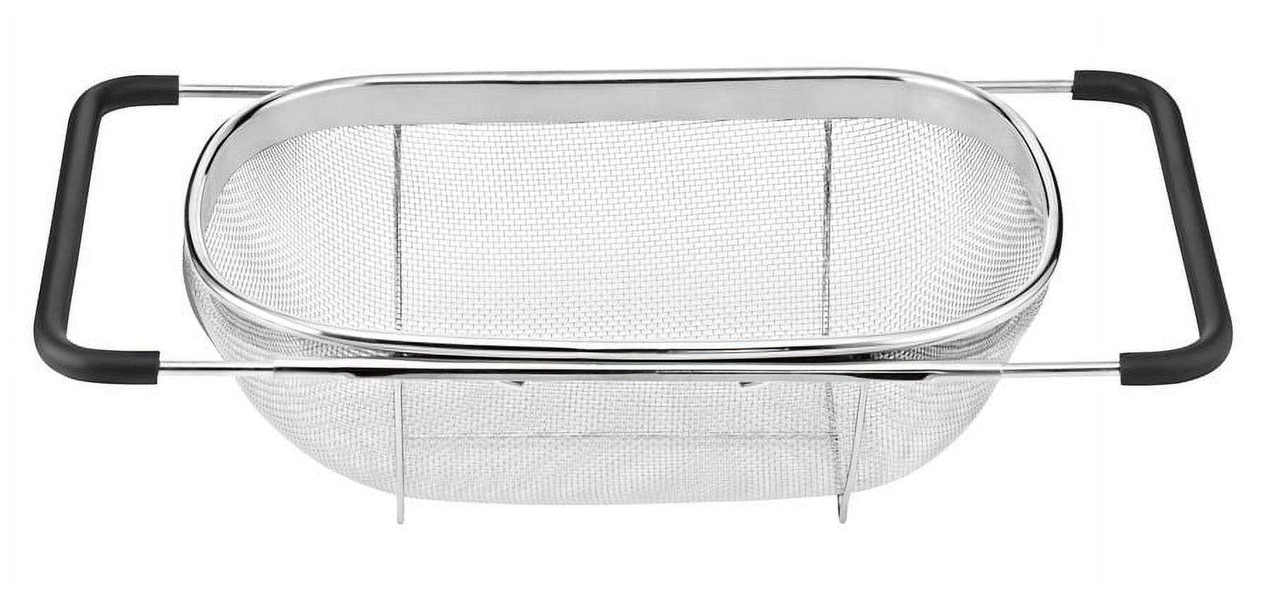 Stainless Steel Over the Sink Colander with Nonslip Handles