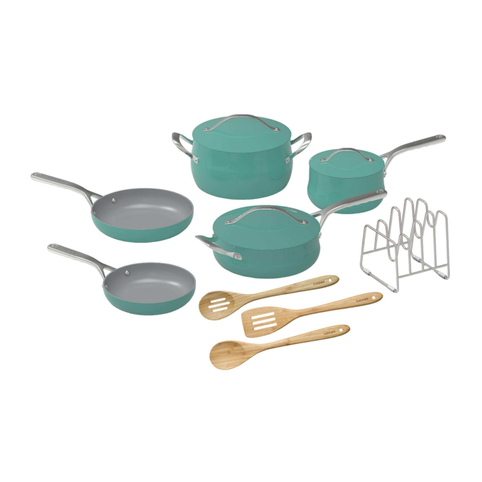 Cuisinart 12-Piece Turquoise Enamel Nonstick Cookware Set