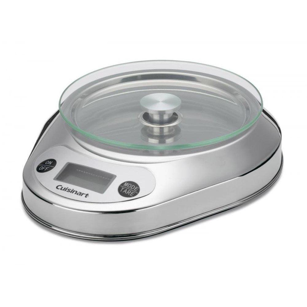 Silver Digital Kitchen Scale with Stainless Steel Bowl