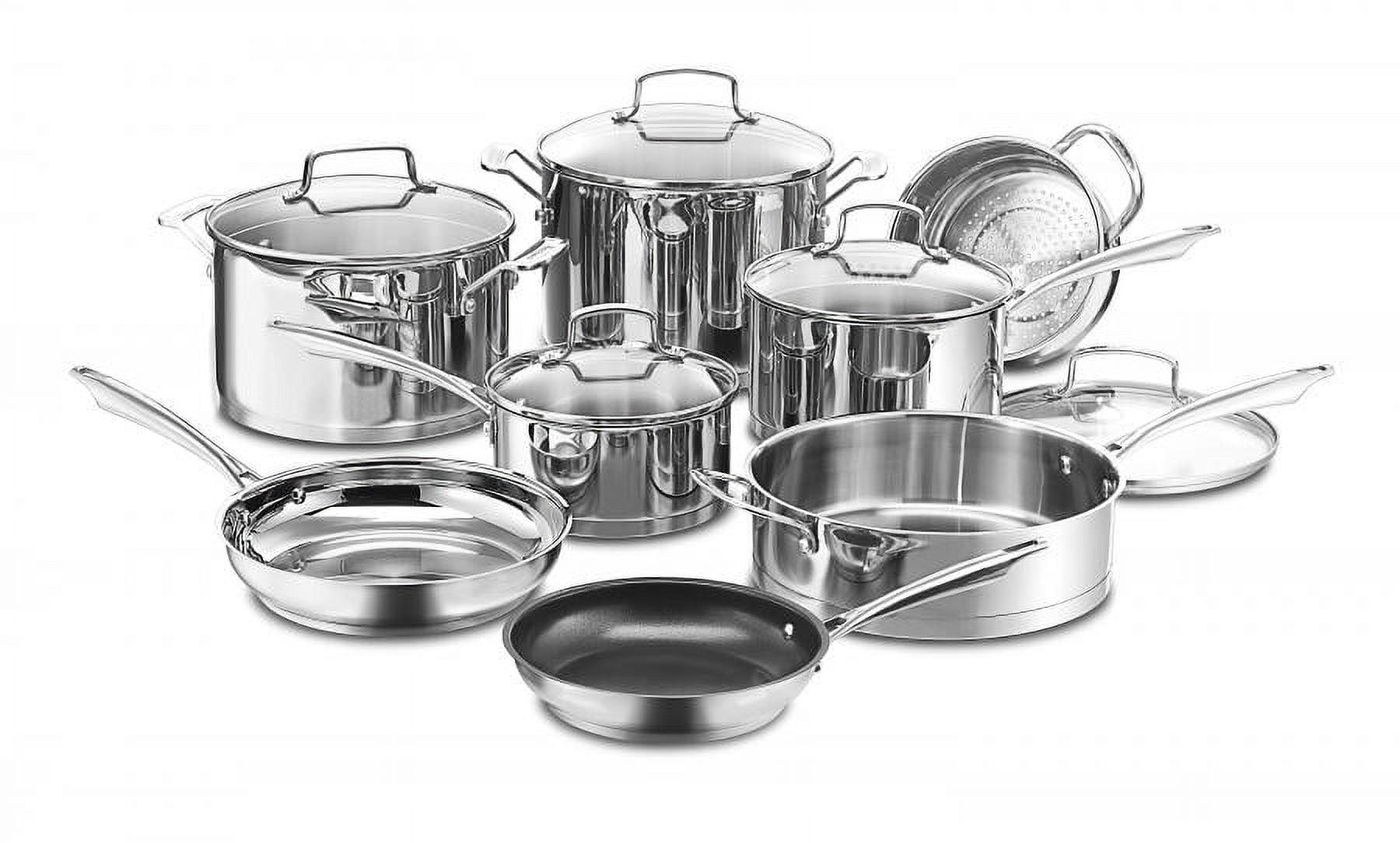 Professional 13-Piece Stainless Steel Cookware Set with Glass Lids