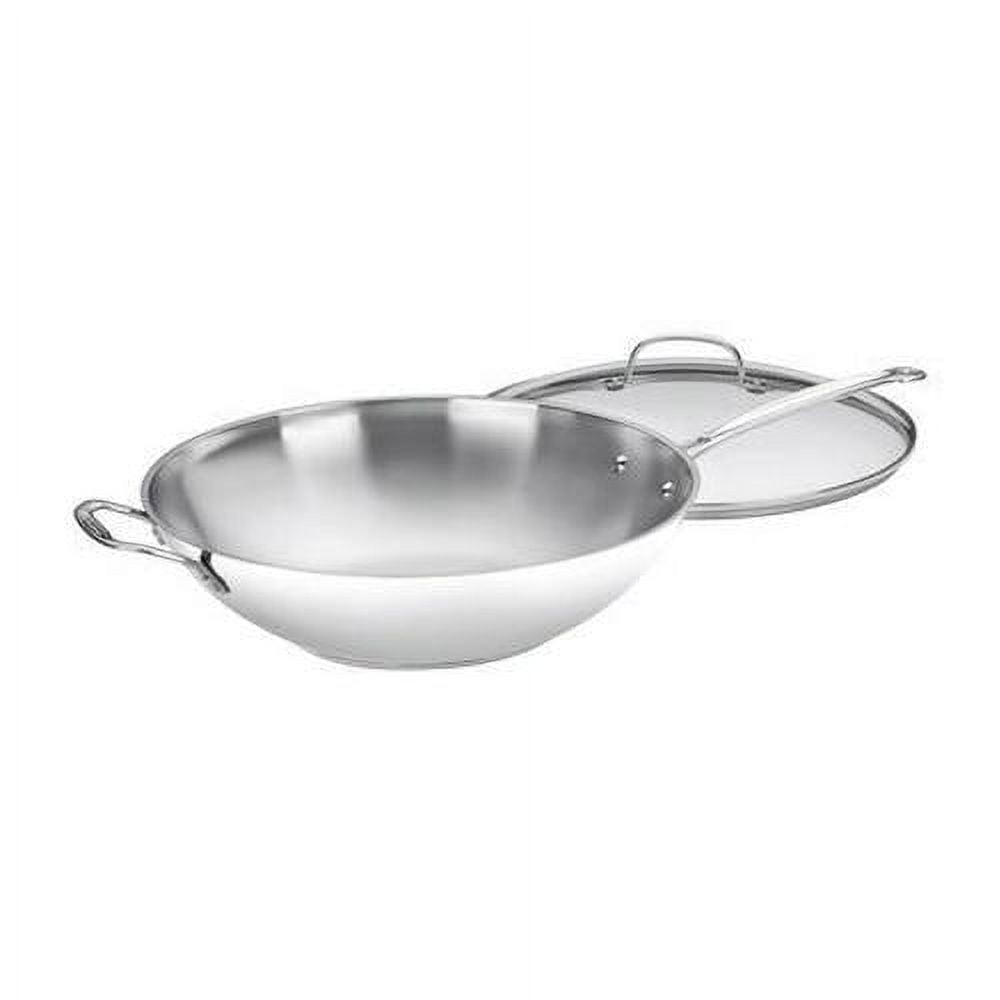 Cuisinart 726-38H Chef's Classic Stainless 14-Inch Stir-Fry Pan with Helper Handle and Glass Cover