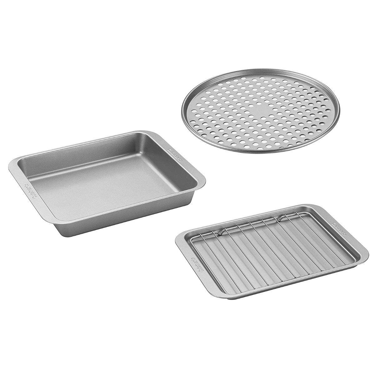 Heavy Gauge Steel 4-Piece Toaster Oven Baking Pan Set