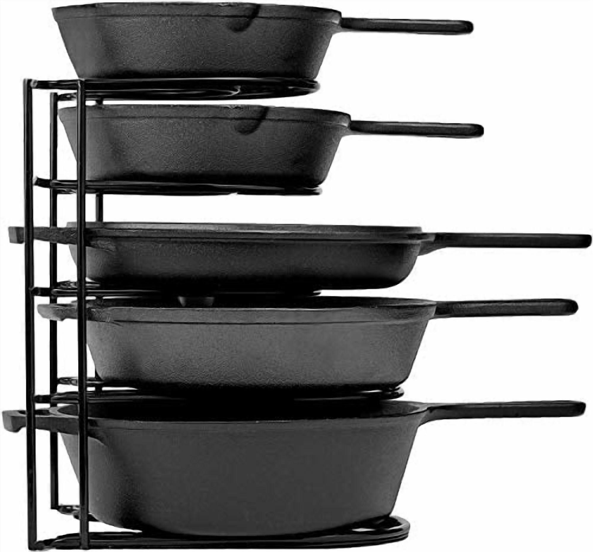 Cuisinel Heavy Duty Pan Organizer, 5 Tier Rack - Holds up to 50 LB - Holds Cast Iron Skillets, Griddles and Shallow Pots