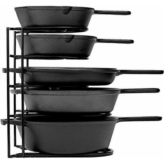 Cuisinel Heavy Duty Pan Organizer, 5 Tier Rack - Holds up to 50 LB - Holds Cast Iron Skillets, Griddles and Shallow Pots