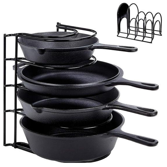 Cuisinel Heavy Duty Pan Organizer, 5 Tier Rack - Holds up to 50 LB - Holds Cast Iron Skillets, Griddles and Shallow Pots