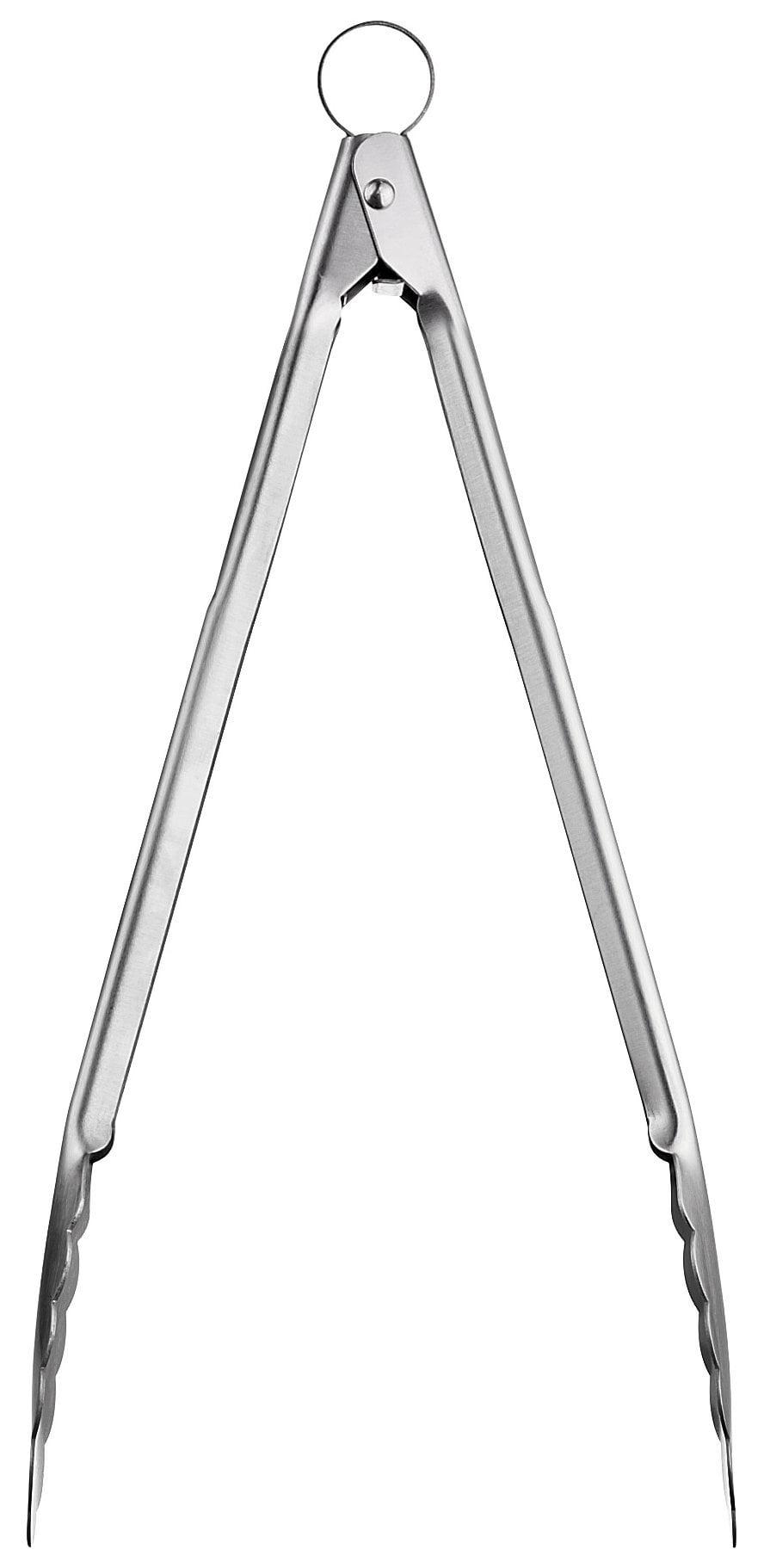 Cuisipro 16 Inch Stainless Steel Locking Kitchen Tongs, Silver