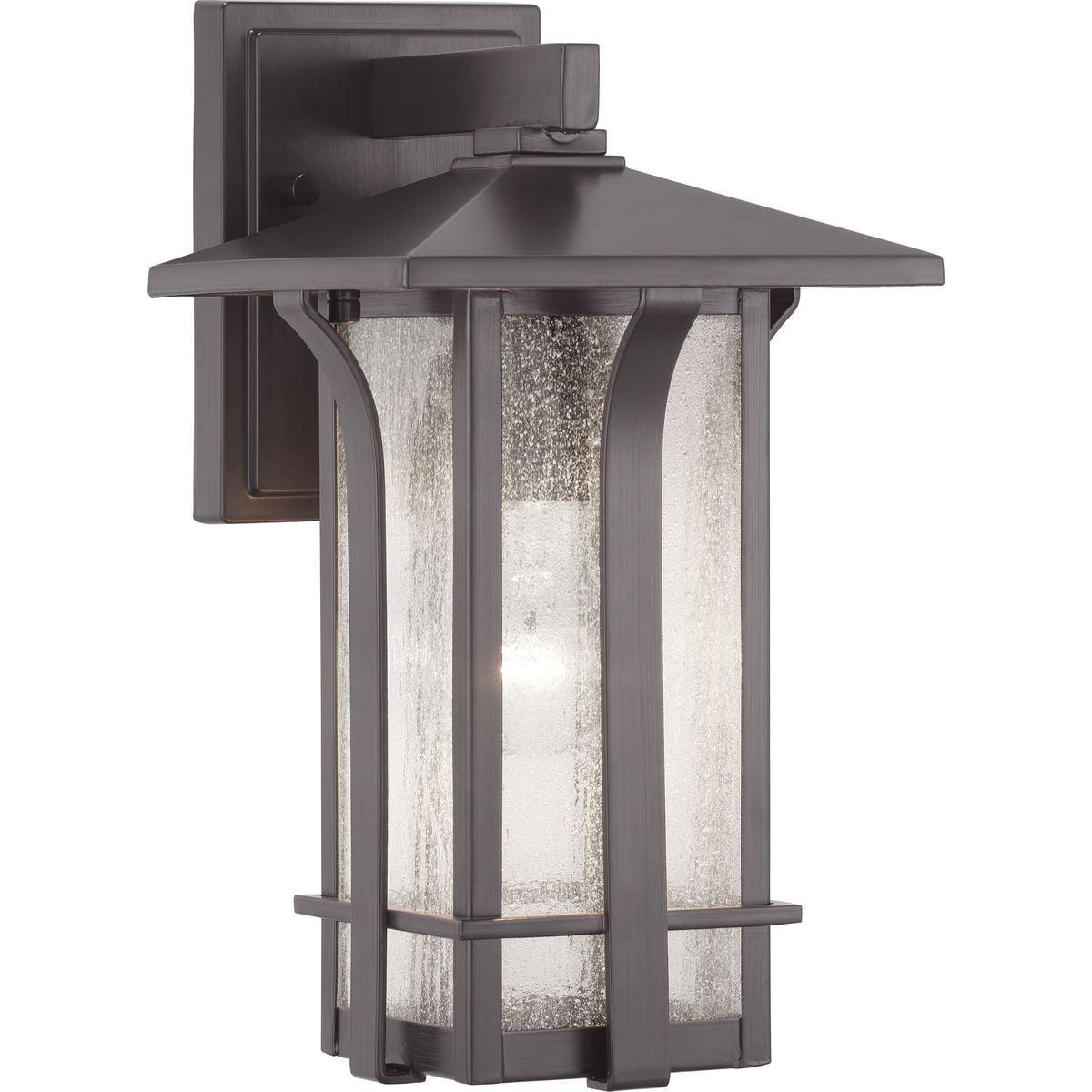 Progress Lighting Cullman 1-Light Outdoor Wall Lantern, Antique Bronze, Seeded Glass