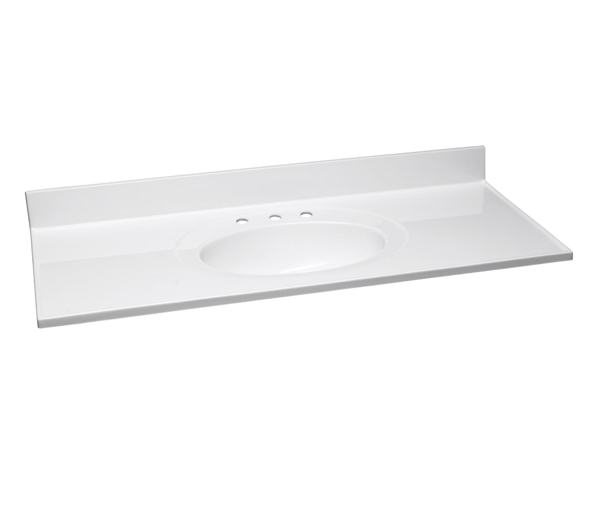 49-inch Cultured Marble Vanity Top with Backsplash, Improved Package, White – Design House, 586388