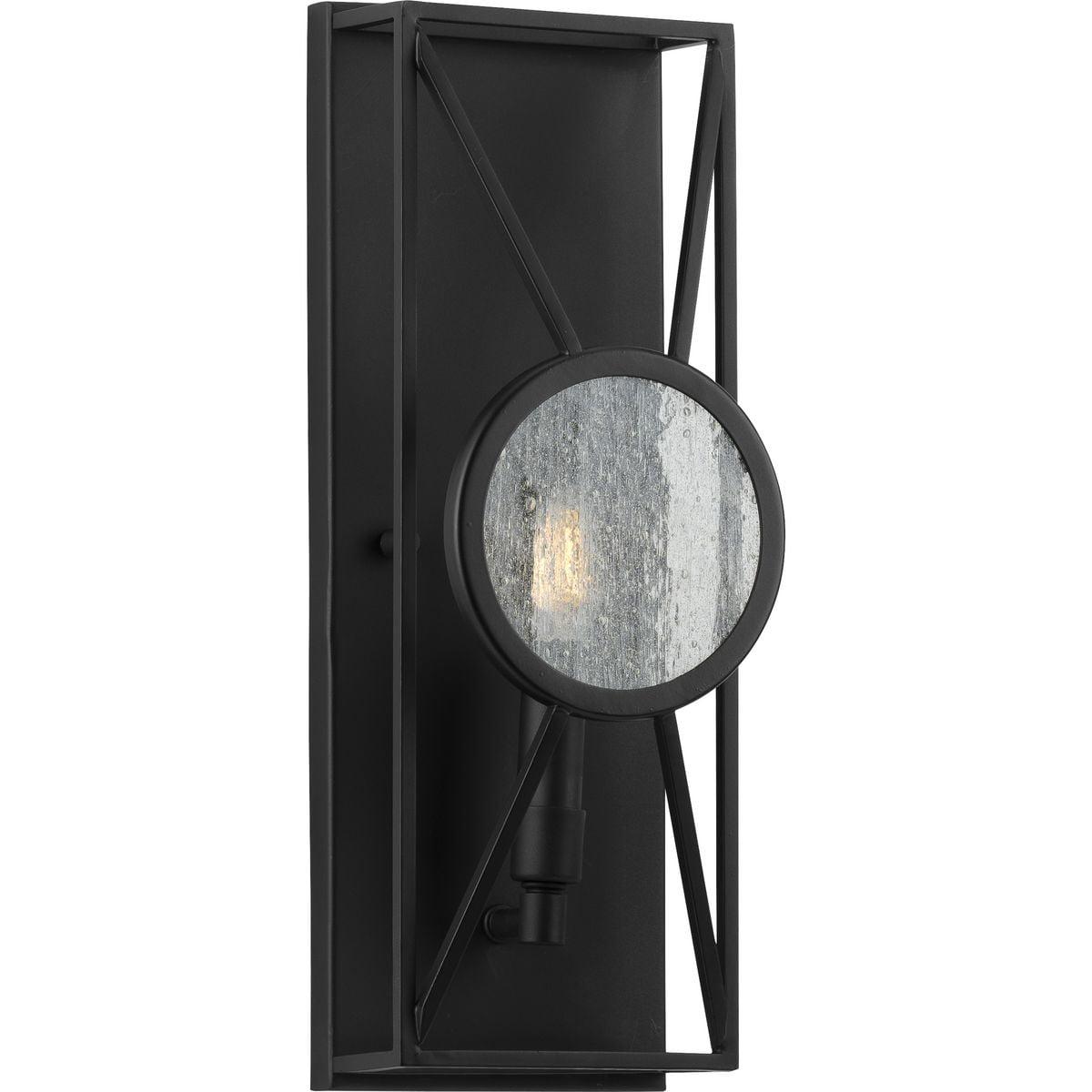 Progress Lighting Cumberland 1-Light Wall Sconce, Matte Black, Seeded Glass