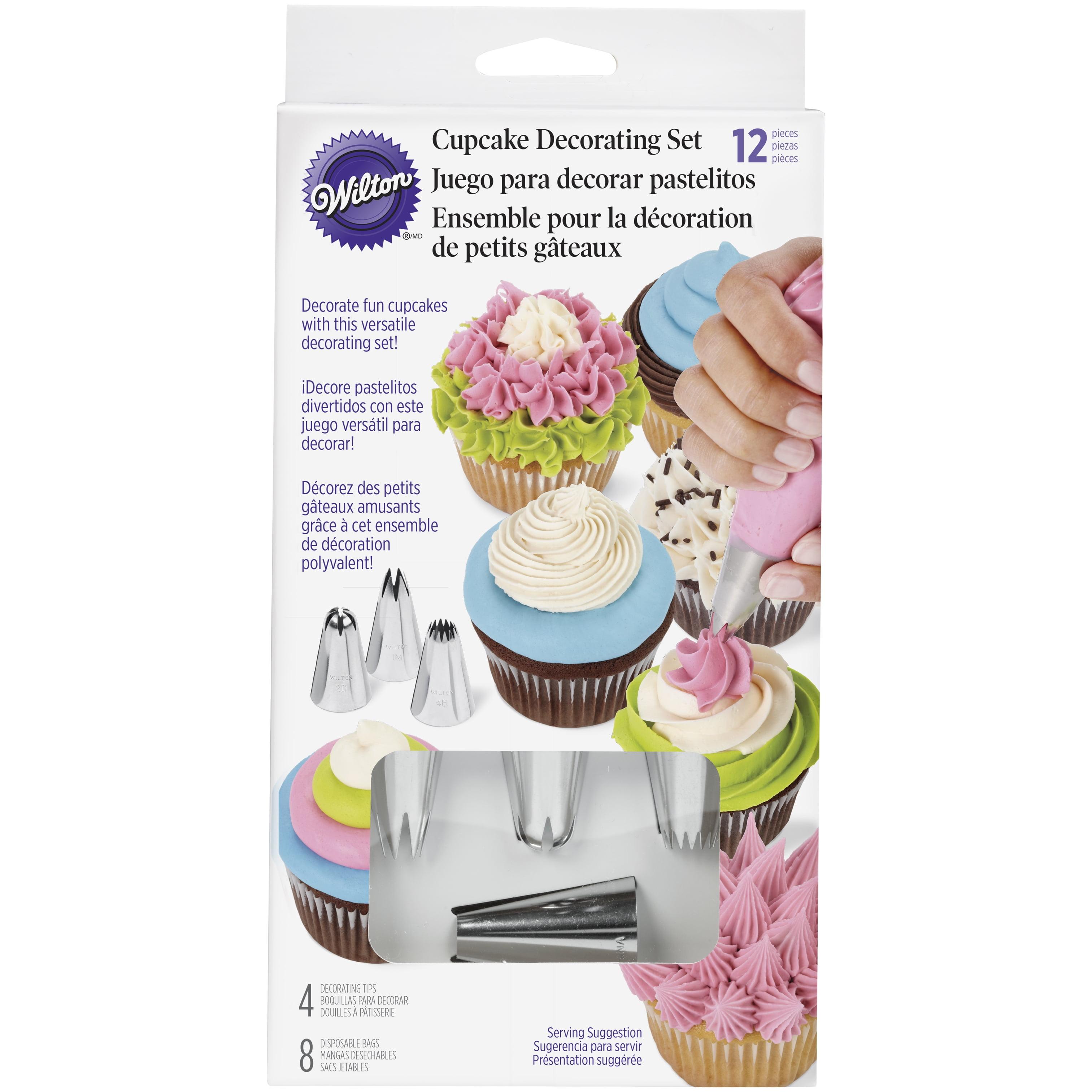 Wilton Piping Tip and Decorating Bag Cupcake Decorating Kit, 12-Piece Set
