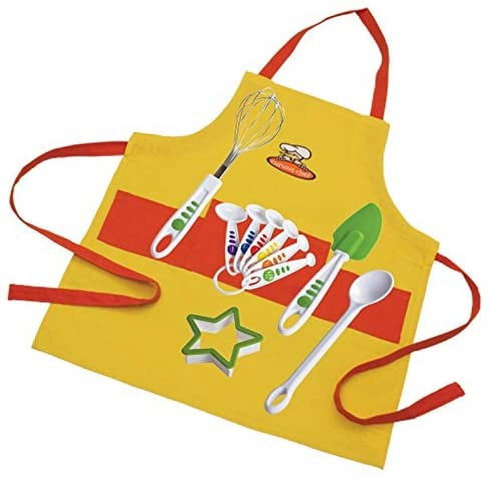 Curious Chef 11-Piece Yellow and Orange Chef's Kit for Kids, Includes Real Cooking and Baking Tools, Dishwasher Safe and Made with BPA-Free Plastic