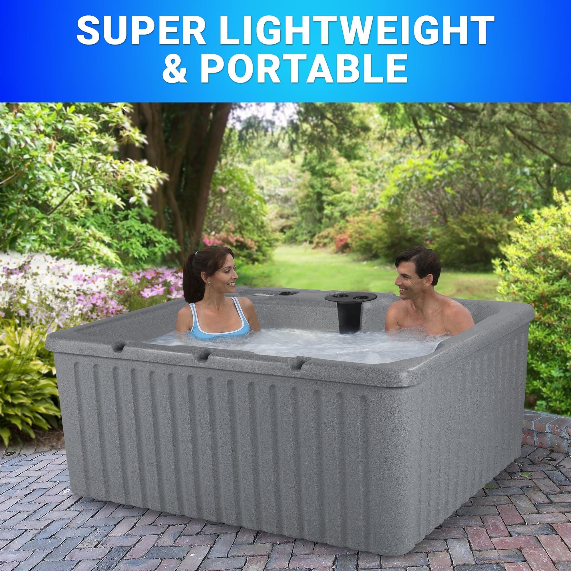 Current 3-4 Person Plug and Play Hot Tub Spa with Stainless Steel Heater, 14 Hydrotherapy Jets, LED Lighting, Insulated Cover Included