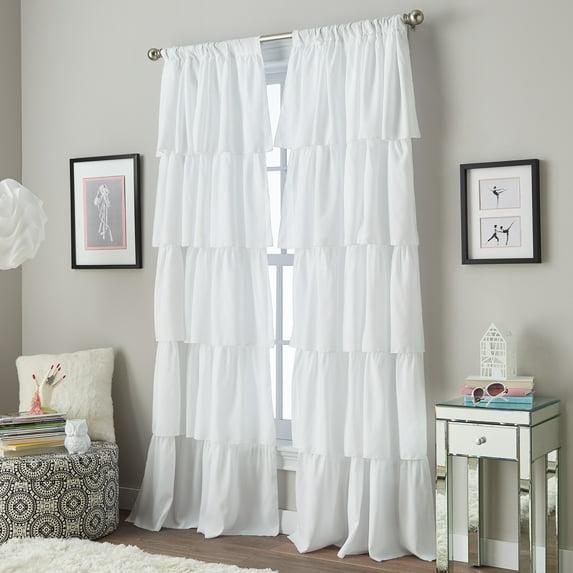 Red Barrel Studio® Flounced Solid Color Semi-Sheer Rod Pocket Single Curtain Panel