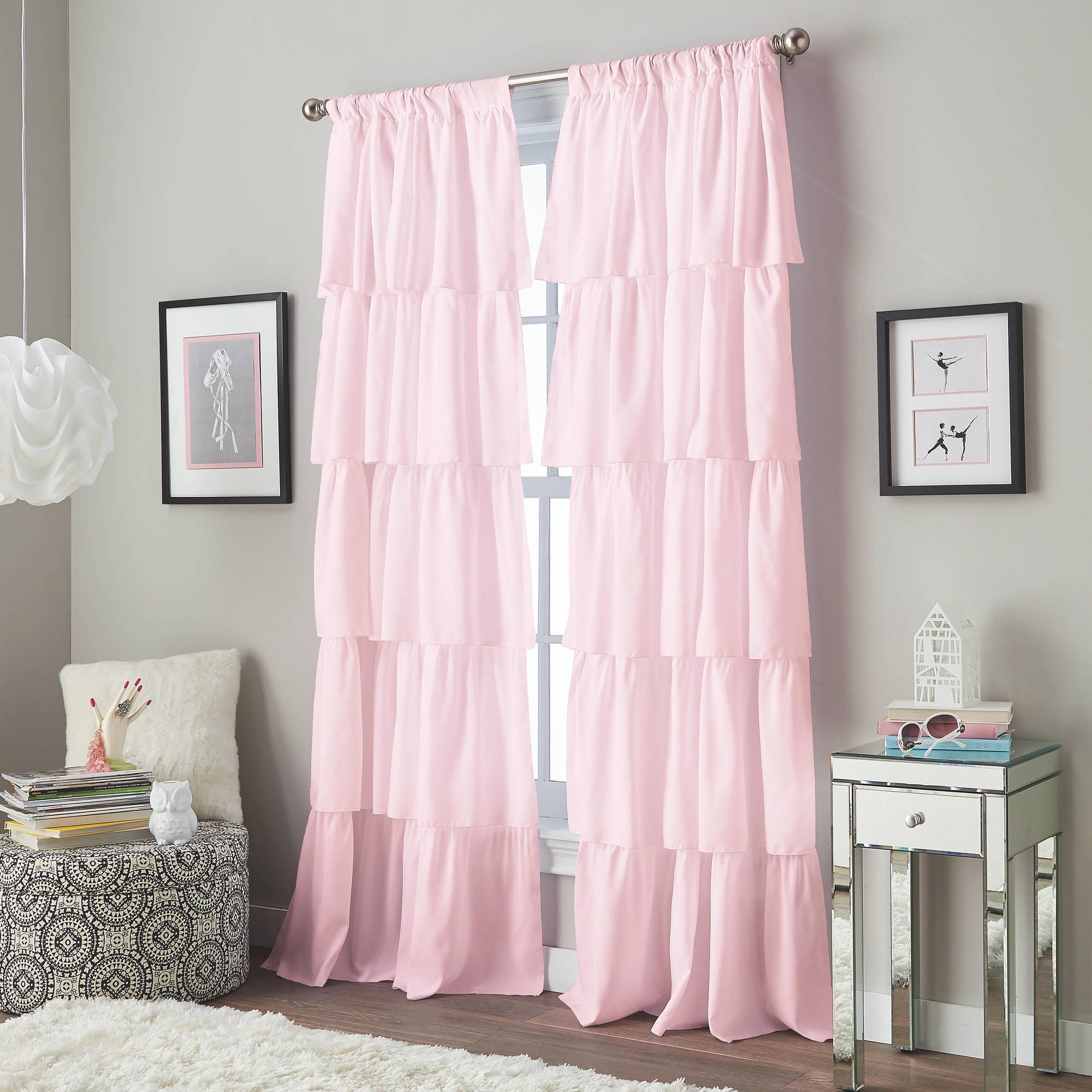 Red Barrel Studio® Flounced Solid Color Semi-Sheer Rod Pocket Single Curtain Panel