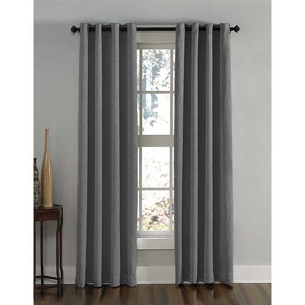 Lenox Gray Polyester Room-Darkening Grommet Curtain Panel 84"