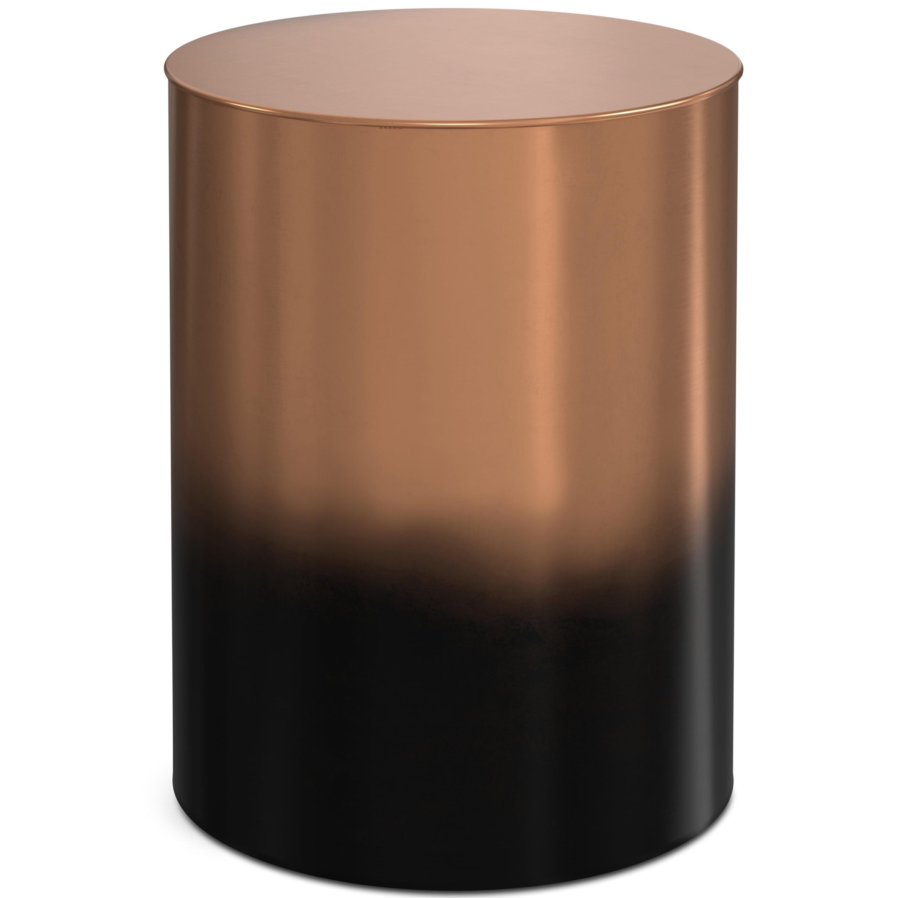 Simpli Home Curtis 16"W Metal Industrial End Table with Cylinder Design and Ombre Finish, Assembled