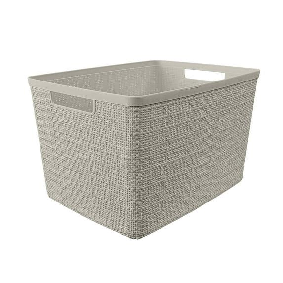 Curver Jute Large Beige Plastic Storage Basket
