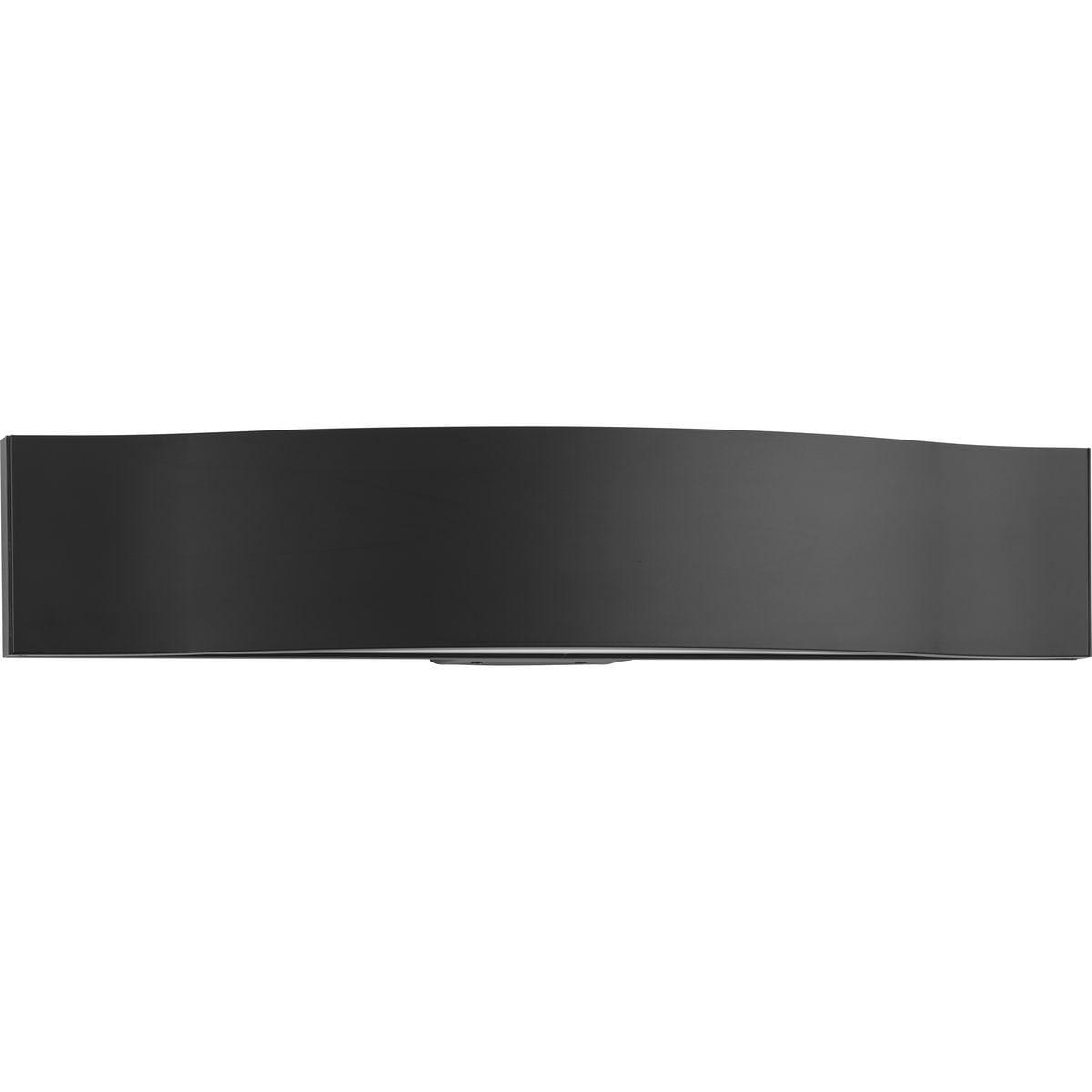 Progress Lighting Curvity 1-Light LED Vanity Light in Matte Black Aluminum, 24" - Contemporary Bathroom Lighting