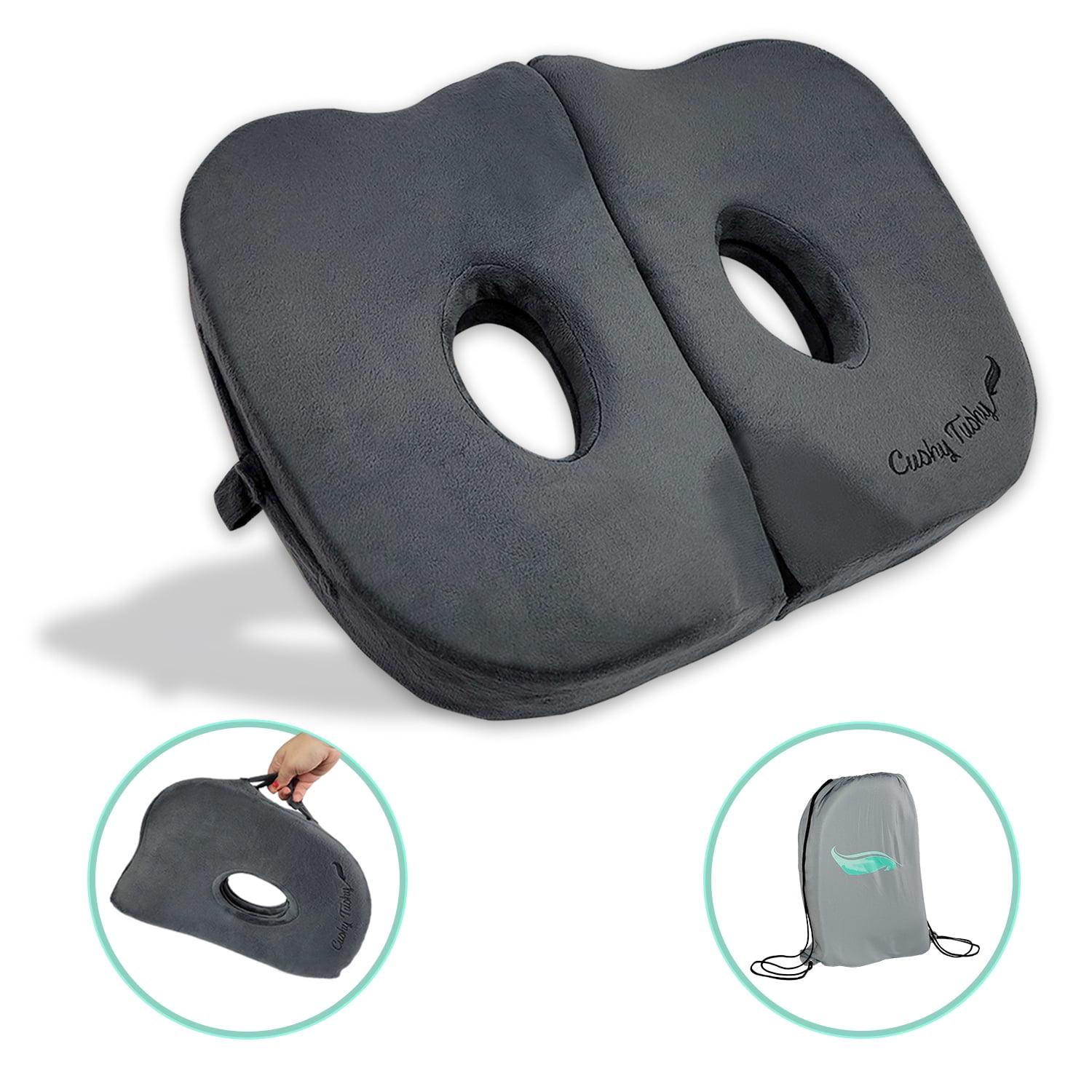 Cushy Tushy Foldable Sit Bone Seat Cushion, 18 in x 14 in, Gray, for Sit Bone Pain Relief, 1 Count
