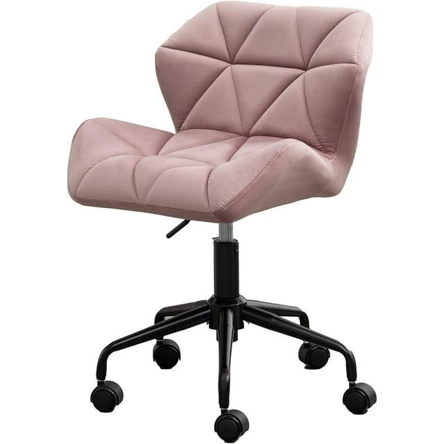 Roundhill Furniture Eldon Diamond Tufted Adjustable Swivel Office Chair, Mauve